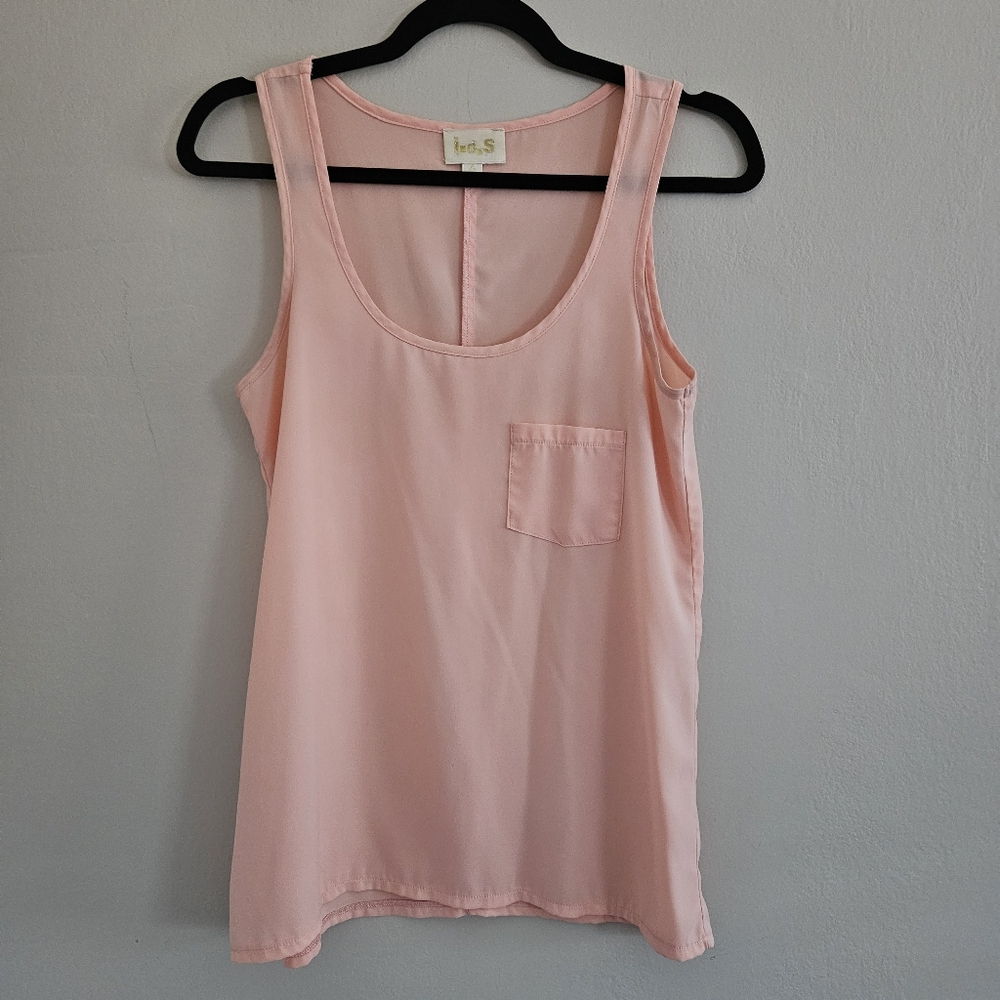 I.d.s Light Pink Sleeveless Top Career Office Smooth Peach Layering Sz 6 Medium